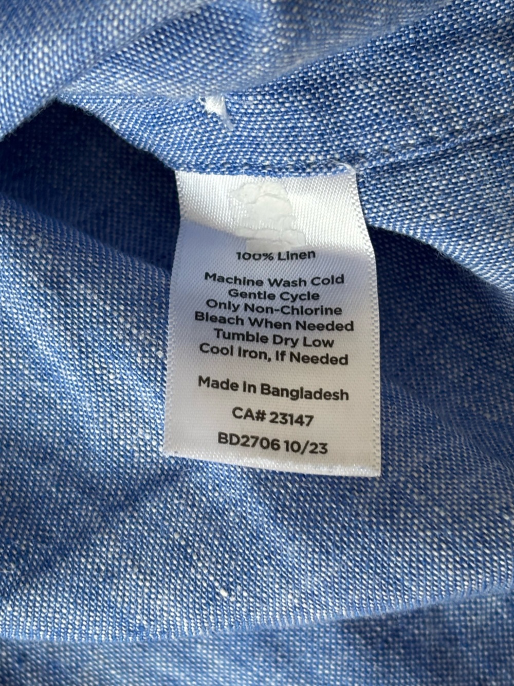 Talbots Side Button Linen Band Collar Popover Cross Dye Top Size 1X 100% Linen - Picture 5 of 6